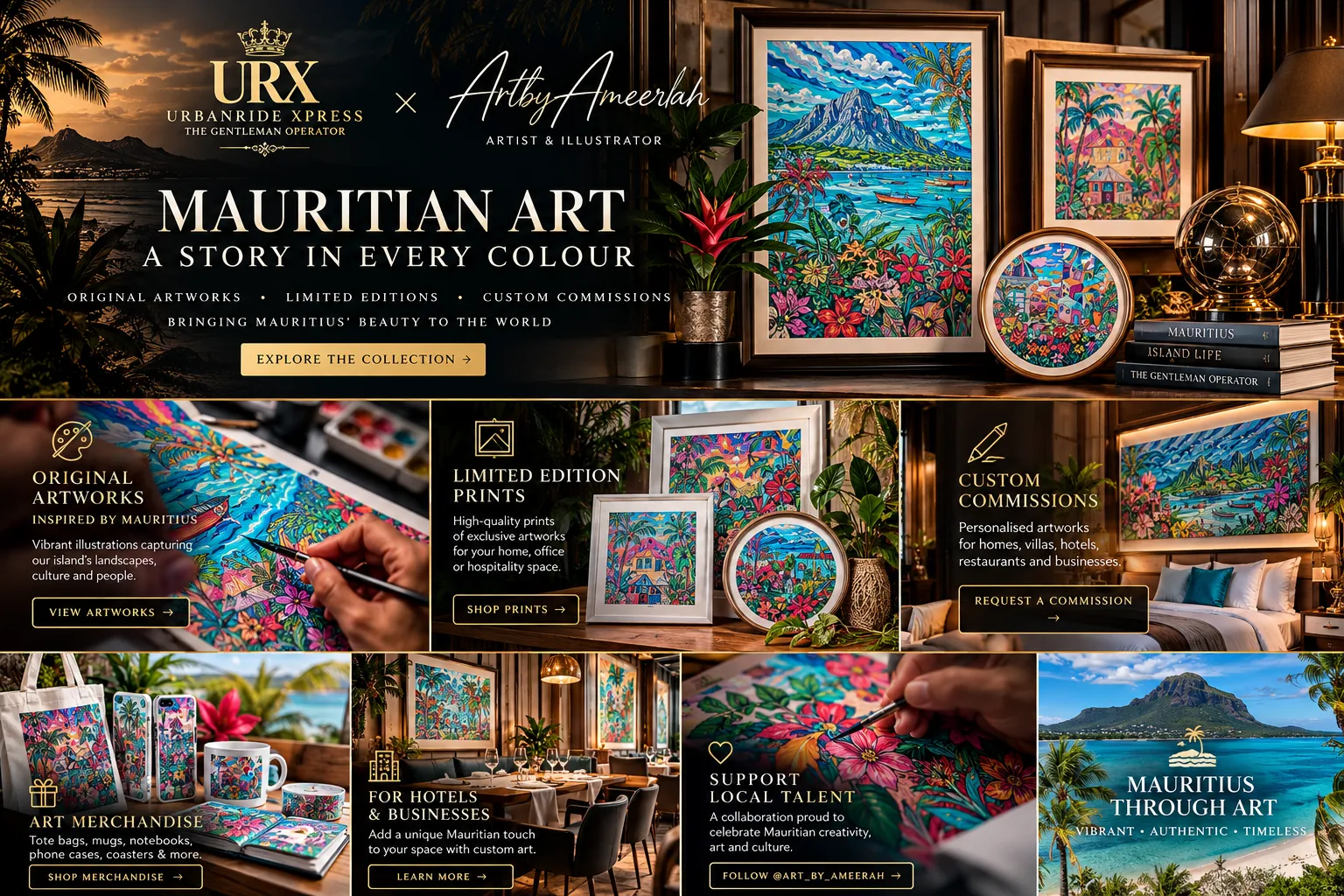 Mauritian art local culture and tropical colour promotional catalogue