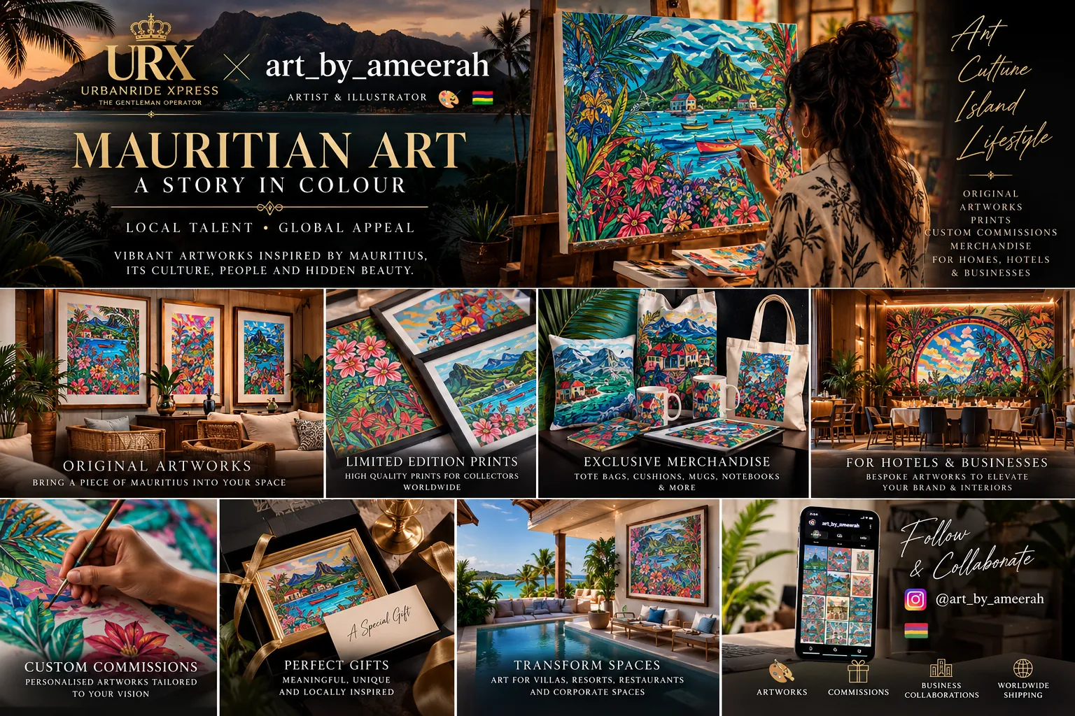 ArtbyAmeerah paintings and travel themed home décor editorial collection