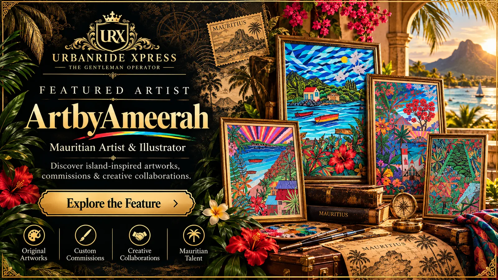 ArtbyAmeerah Mauritius in Colour travel artwork feature